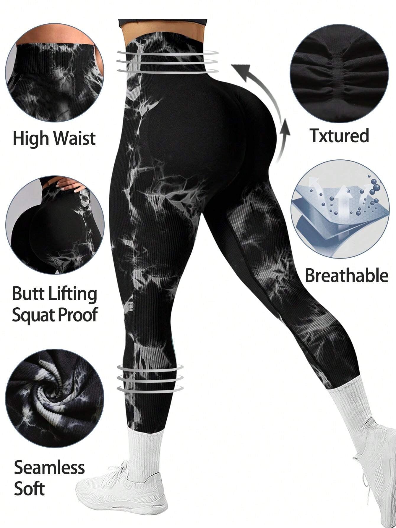 Sport Studio Tie Dye Tummy Control Sports Leggings